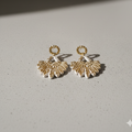 Boucle d'oreille fait main _ France _ Auvergne _ Acier inoxydable_Pendant_Blanc_Dorée