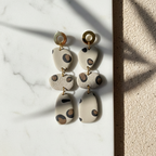 Boucle d'oreille fait main _ France _ Auvergne _ Acier inoxydable_Pendant_Leopard_Dorée