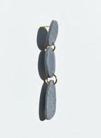 Boucle d'oreille fait main _ France _ Auvergne _ Acier inoxydable_Bleu_Gris