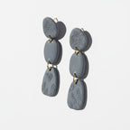Boucle d'oreille fait main _ France _ Auvergne _ Acier inoxydable_Bleu_Gris