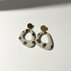 Boucle d'oreille fait main _ France _ Auvergne _ Acier inoxydable_Pendant_Leopard_Dorée