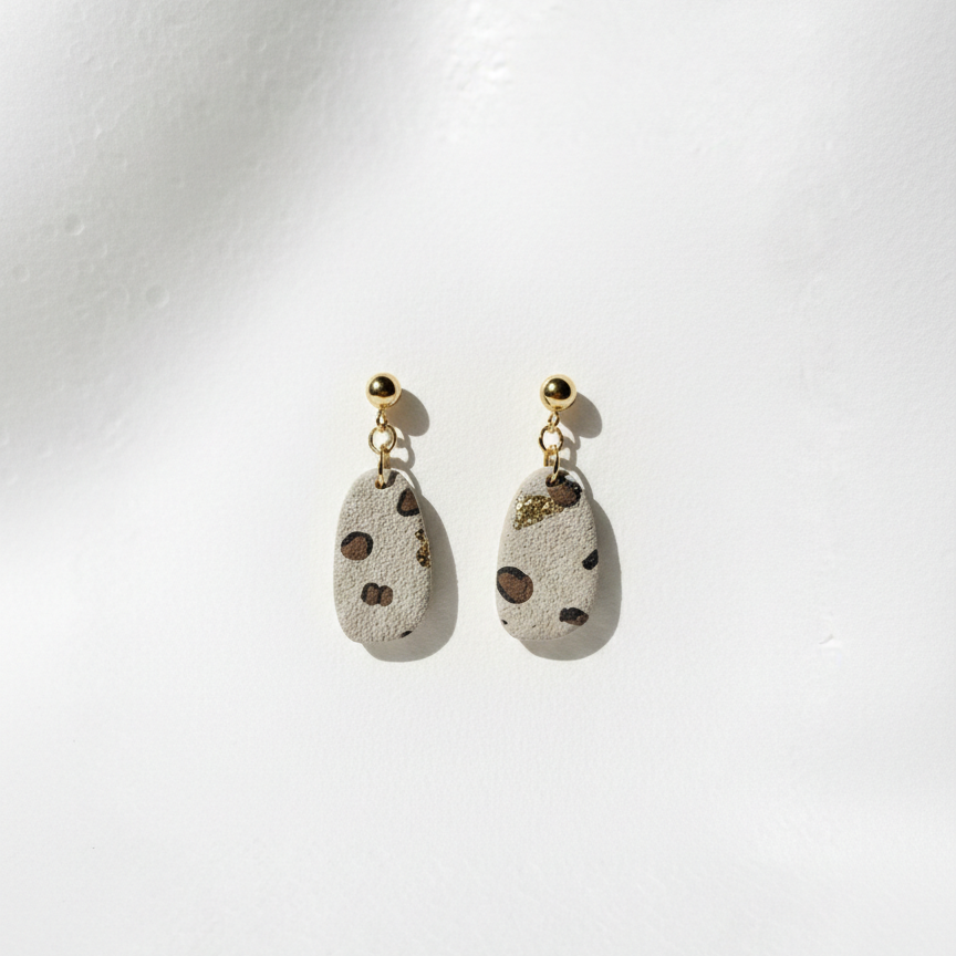Boucle d'oreille fait main _ France _ Auvergne _ Acier inoxydable_Pendant_Leopard