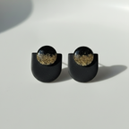 Boucle d'oreille fait main _ France _ Auvergne _ Acier inoxydable_Pendant_kaki_Paillette_Géométrique