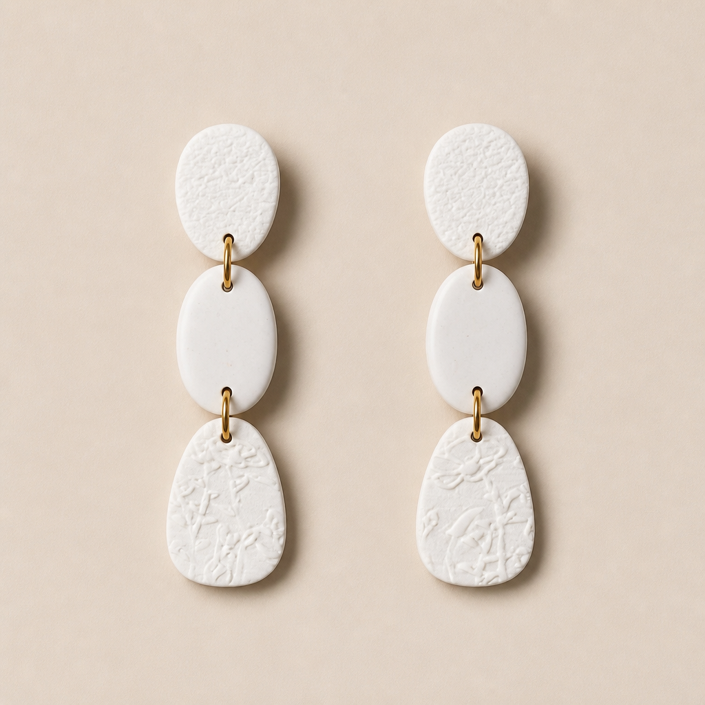 Boucle d'oreille Galets de Brume