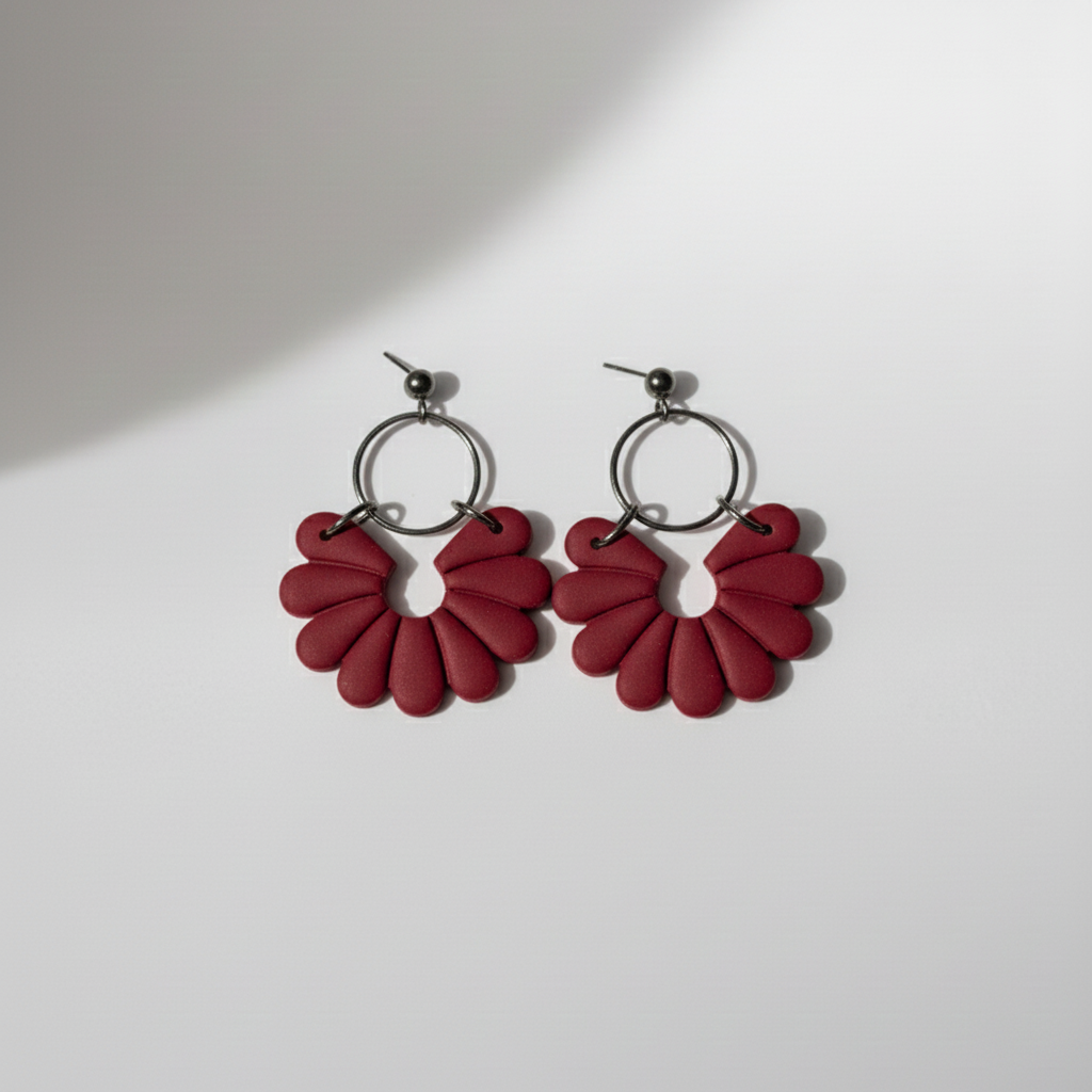 Boucles d'oreilles Rainbow Bordeaux cramoisie